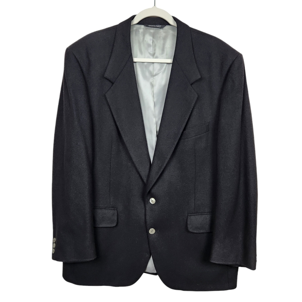 Neiman Marcus Vintage 100% Cashmere 90's ACTWU Black Sport Coat Men's Size 42 L